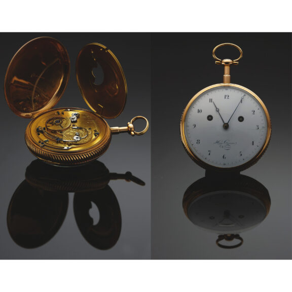 Swiss pink gold quarter repeating clock watch with grand and petite sonnerie Circa 1800 Swiss pink gold quarter repeating clock watch with grand and petite sonnerie Circa 1800