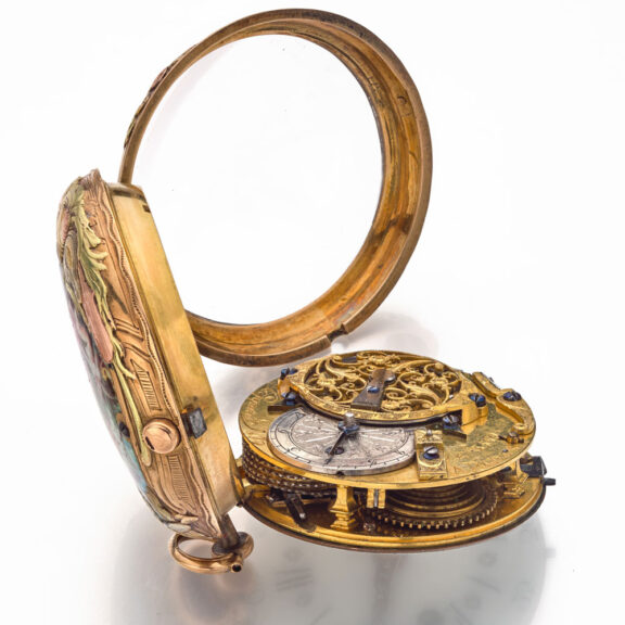 A French verge in gold and enamel consular case Circa 1760 A French verge in gold and enamel consular case Circa 1760