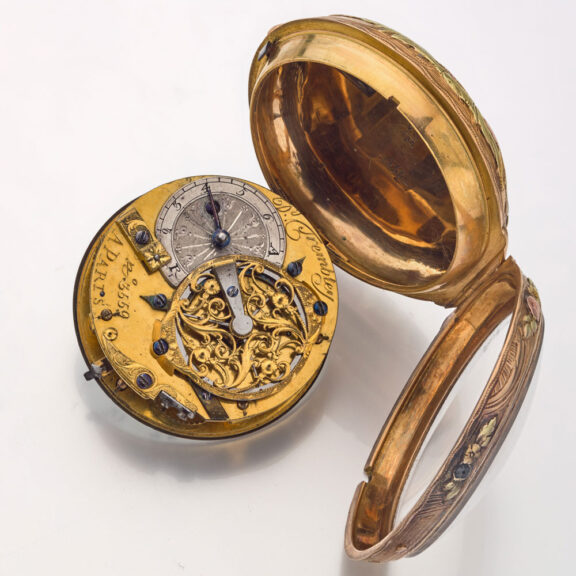 A French verge in gold and enamel consular case Circa 1760 A French verge in gold and enamel consular case Circa 1760