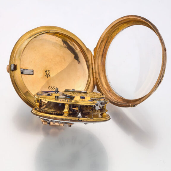 A French verge in gold and enamel consular case Circa 1760 A French verge in gold and enamel consular case Circa 1760