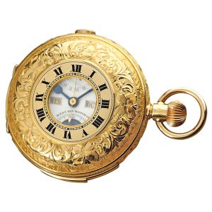 Swiss gold half hunter repeating pocket watch Circa 1910