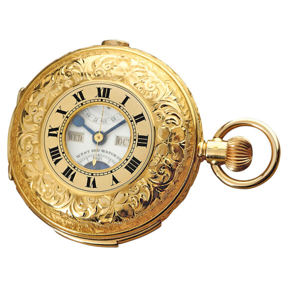 Swiss gold half hunter repeating pocket watch Circa 1910