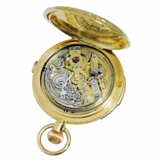 Swiss gold half hunter repeating pocket watch Circa 1910