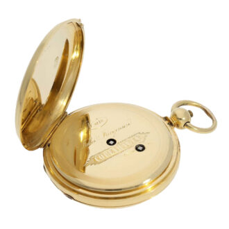 Danish gold hunting cased center seconds lever Circa 1860