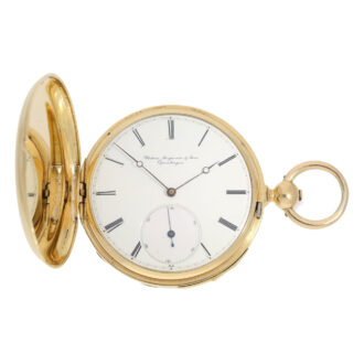 Danish gold quarter repeating hunting cased watch Circa 1870