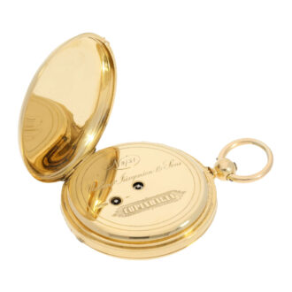 Danish gold quarter repeating hunting cased watch Circa 1870