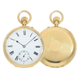 English 18k gold open faced lever pocket watch Circa 1879
