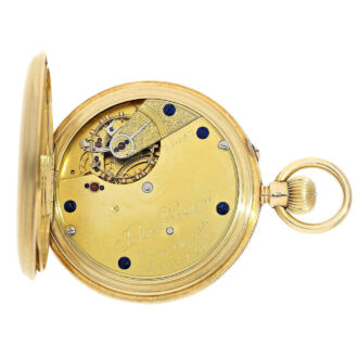 English 18k gold open faced lever pocket watch Circa 1879