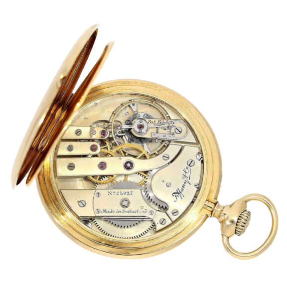 Swiss 18 carat gold monogrammed lever watch Circa 1910 Swiss 18 carat gold monogrammed lever watch Circa 1910