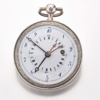 A rare silver verge with French Revolutionary Time Circa 1794