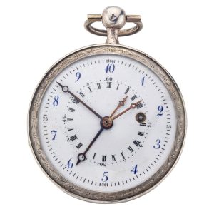A rare silver verge with French Revolutionary Time Circa 1794