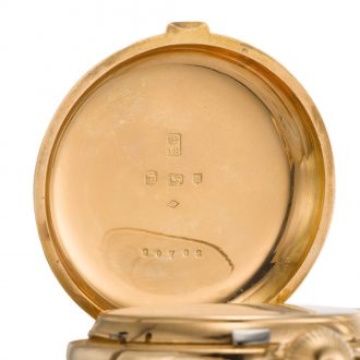 Swiss double dialled full hunter calendar lever watch circa 1890