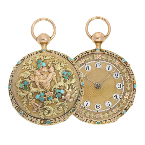 Swiss gold quarter repeating verge pocket watch Circa 1800