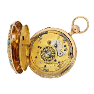 Swiss gold quarter repeating verge pocket watch Circa 1800