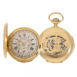 Splendid gold hunting cased quarter repeater Circa 1880
