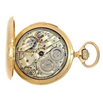 Splendid gold hunting cased quarter repeater Circa 1880 Splendid gold hunting cased quarter repeater Circa 1880
