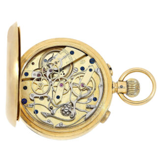 Swiss gold watch with split seconds chronograph Circa 1874
