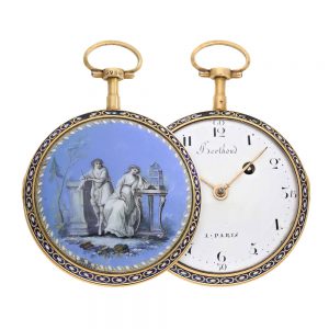 French 18k gold enamelled with 