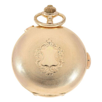 Swiss gold hunting cased repeating chronograph Circa 1900 Swiss gold hunting cased repeating chronograph Circa 1900