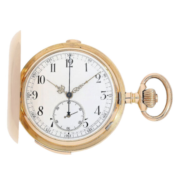 Swiss gold hunting cased minute repeating watch Circa 1900