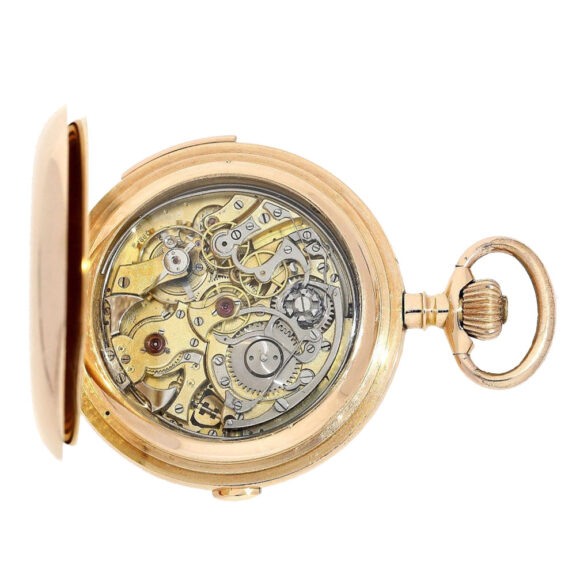 Swiss gold hunting cased minute repeating watch Circa 1900 Swiss gold hunting cased minute repeating watch Circa 1900