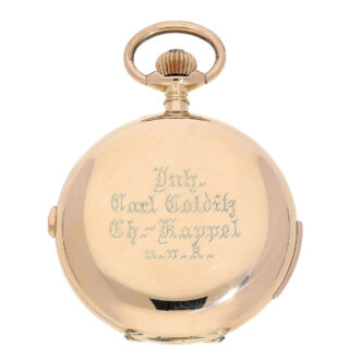 Swiss gold hunting cased minute repeating watch Circa 1900