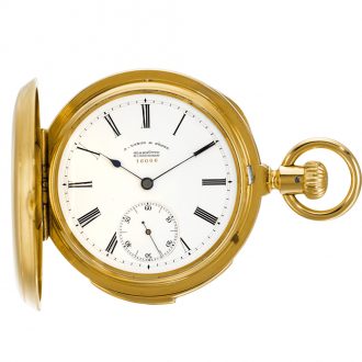German minute repeating keyless lever pocket watch Circa 1883