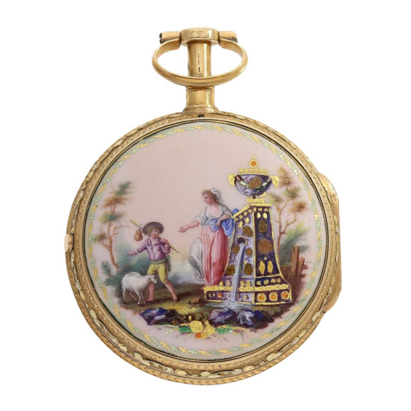 French gold/enamel "a trois couleurs" verge watch Circa 1800
