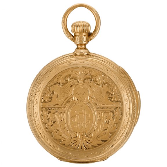 German quarter repeating keyless hunting cased lever watch Circa 1884 German quarter repeating keyless hunting cased lever watch Circa 1884