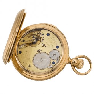German quarter repeating keyless hunting cased lever watch Circa 1884