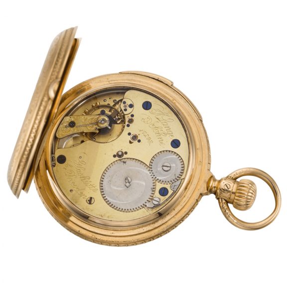 German quarter repeating keyless hunting cased lever watch Circa 1884 German quarter repeating keyless hunting cased lever watch Circa 1884