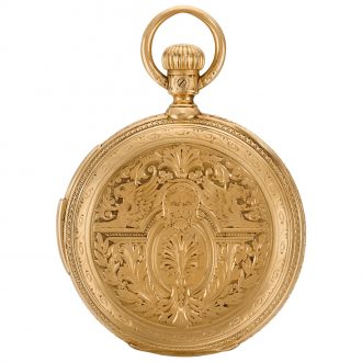 German quarter repeating keyless hunting cased lever watch Circa 1884