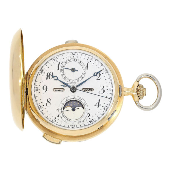 Swiss gold astronomical lever with 7 complications Circa 1900