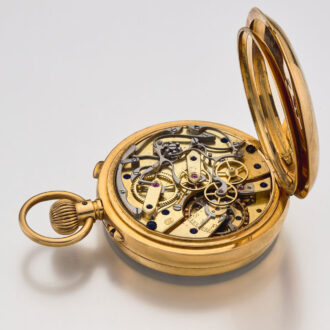 A gold split seconds chronograph lever watch Circa 1874