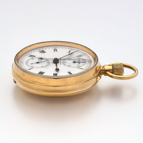 A gold split seconds chronograph lever watch Circa 1874 A gold split seconds chronograph lever watch Circa 1874