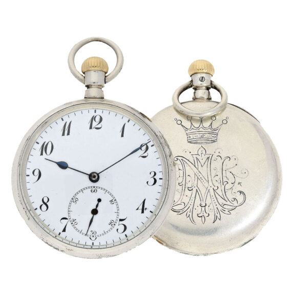 Early German silver open faced lever pocket watch Circa 1873