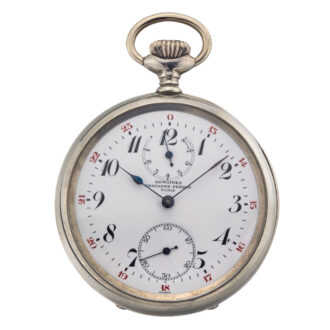 A rare metal Longines watch with 8 days reserve Circa 1920