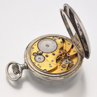 A rare metal Longines watch with 8 days reserve Circa 1920