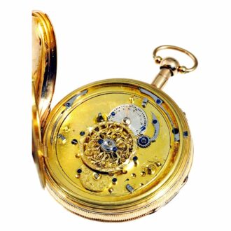 English gold skeletonized watch with Jacquemarts Circa 1800
