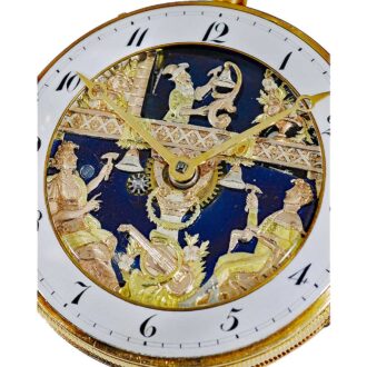 English gold skeletonized watch with Jacquemarts Circa 1800