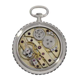 French platinum 'Art Nouveau' lepine with sapphire Circa 1910