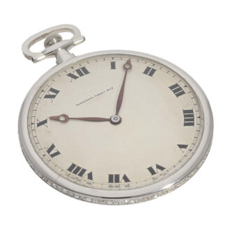Swiss platinum 'Art Deco' watch with diamonds Circa 1920