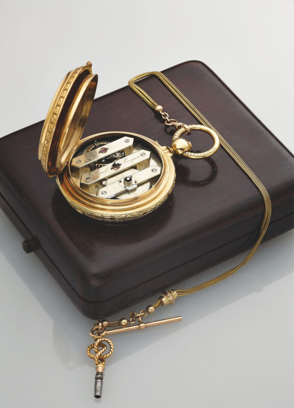 Swiss 18 carat gold hunting cased pocket chronometer Circa 1875 Swiss 18 carat gold hunting cased pocket chronometer Circa 1875