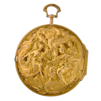 A verge in gold repousse pair cases and glazed outer Circa 1775