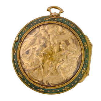 A verge in gold repousse pair cases and glazed outer Circa 1775