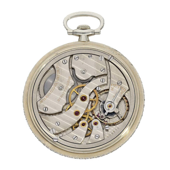 Swiss 18k white gold dress watch with diamond rim Circa 1930 Swiss 18k white gold dress watch with diamond rim Circa 1930