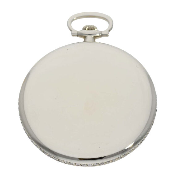 Swiss 18k white gold dress watch with diamond rim Circa 1930 Swiss 18k white gold dress watch with diamond rim Circa 1930