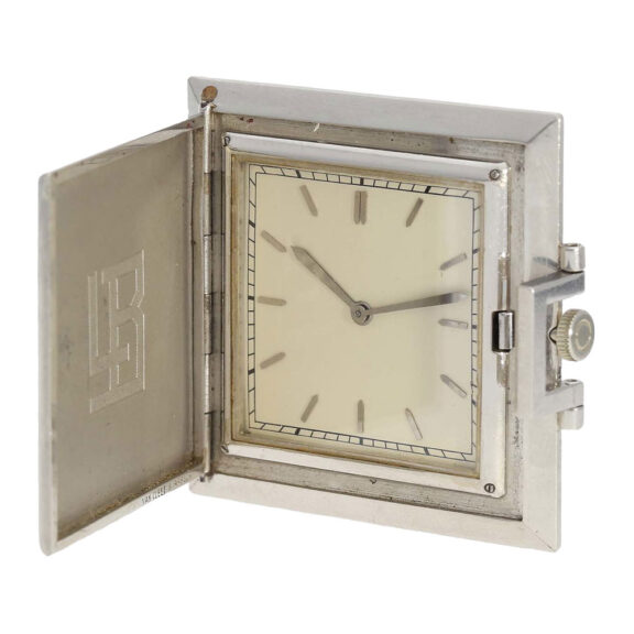 Swiss platinum "Art Deco" square dress watch Circa 1920
