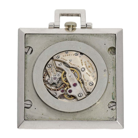 Swiss platinum "Art Deco" square dress watch Circa 1920 Swiss platinum "Art Deco" square dress watch Circa 1920