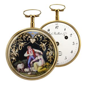 Swiss gold and enamel open faced verge watch Circa 1795